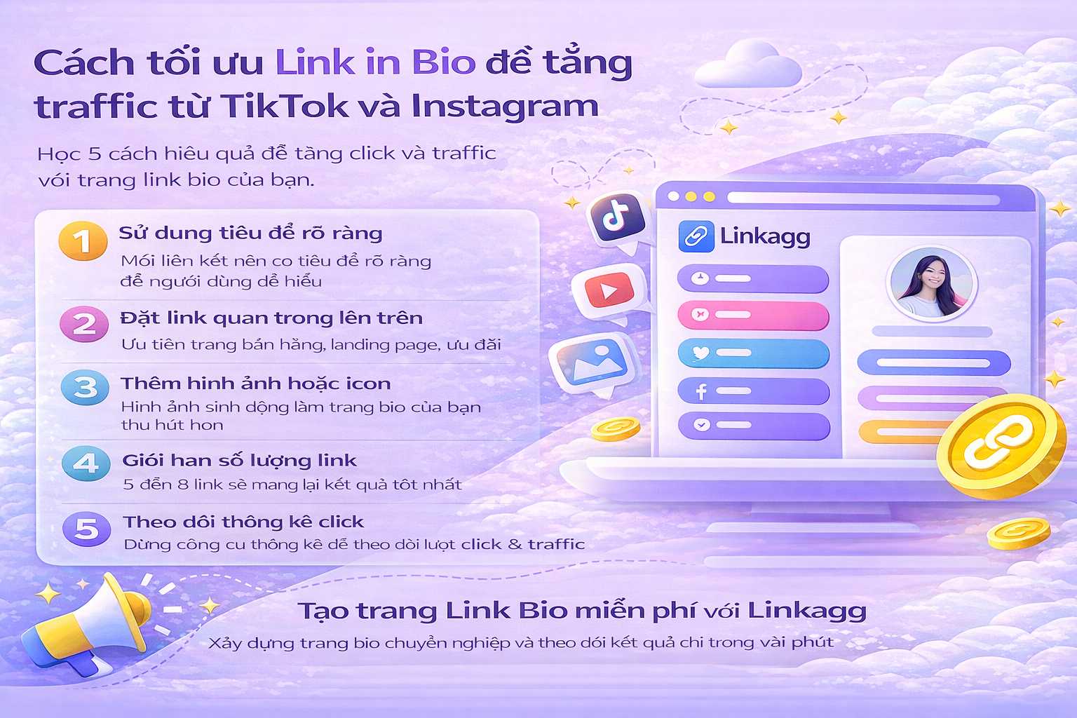 Cách tối ưu Link in Bio để tăng traffic từ TikTok và Instagram