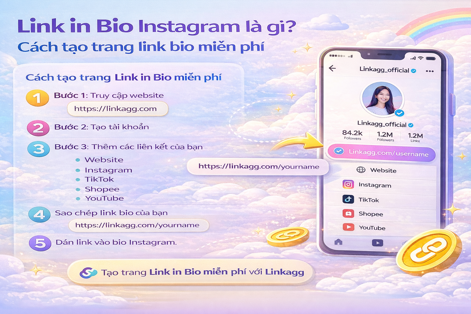 Link in Bio Instagram là gì? Cách tạo trang link bio miễn phí
