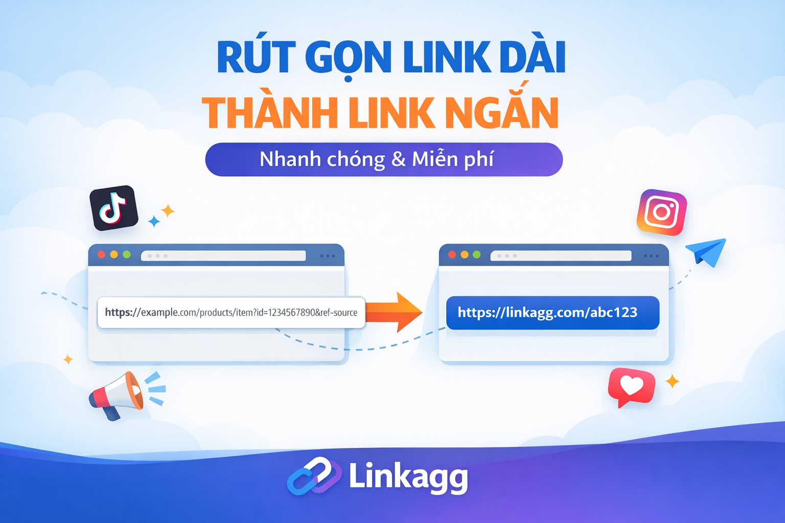 Rút gọn link dài thành link ngắn nhanh chóng với Linkagg